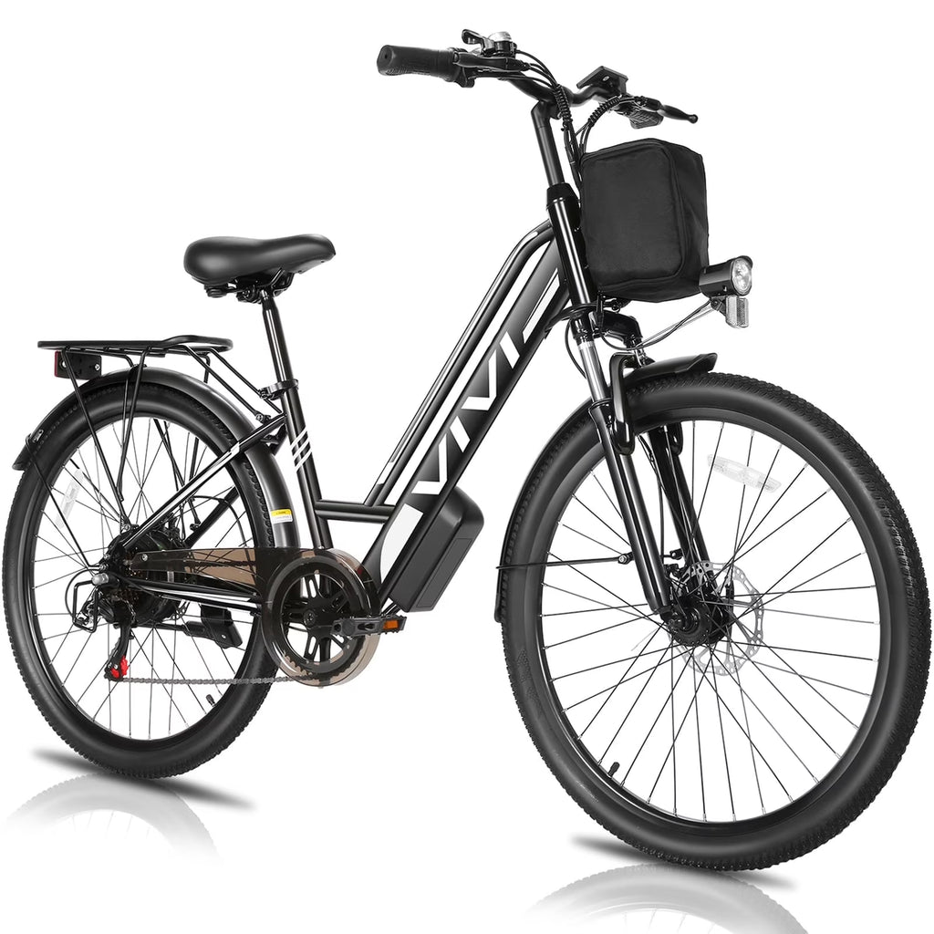Vivi Electric Bike 26" City Commuter Electric Bike 48V 500W Step-Through Electric Bike 19.8MPH Electric Cruiser Bike Beach Bike with Cruise Control, UL2849 Certified