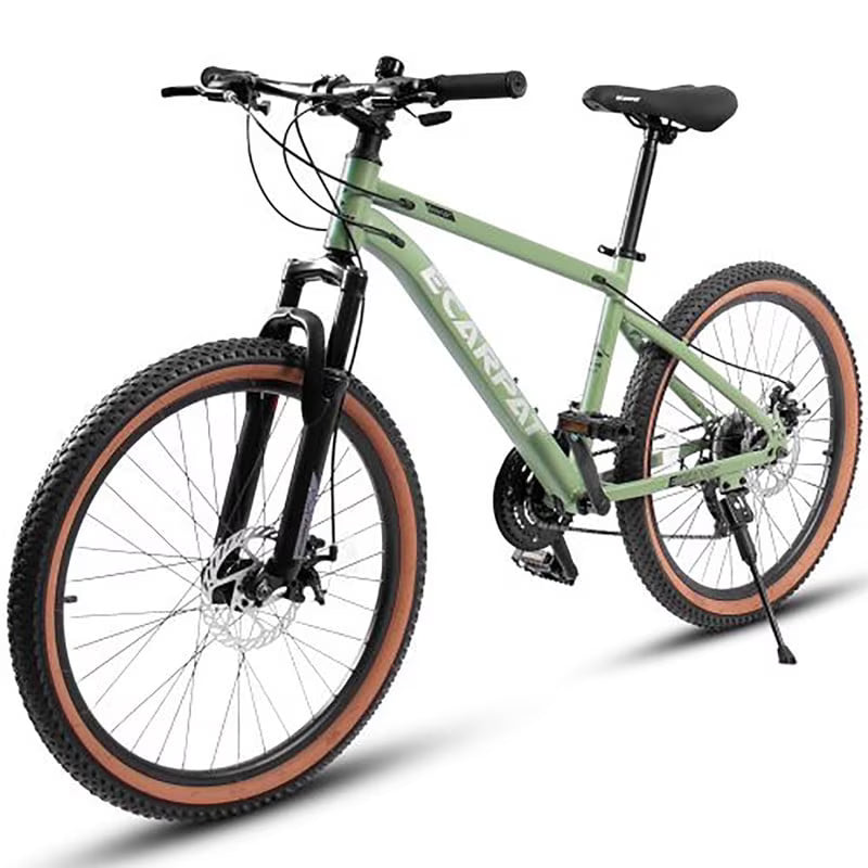 24 Inch Mountain Bike for Teenagers, High Carbon Steel Frame, Dual Full Suspension Mountain Bike, Mountain Tire, 21 Speed Mens Womens Outdoor Cycling, Birthday Gifts