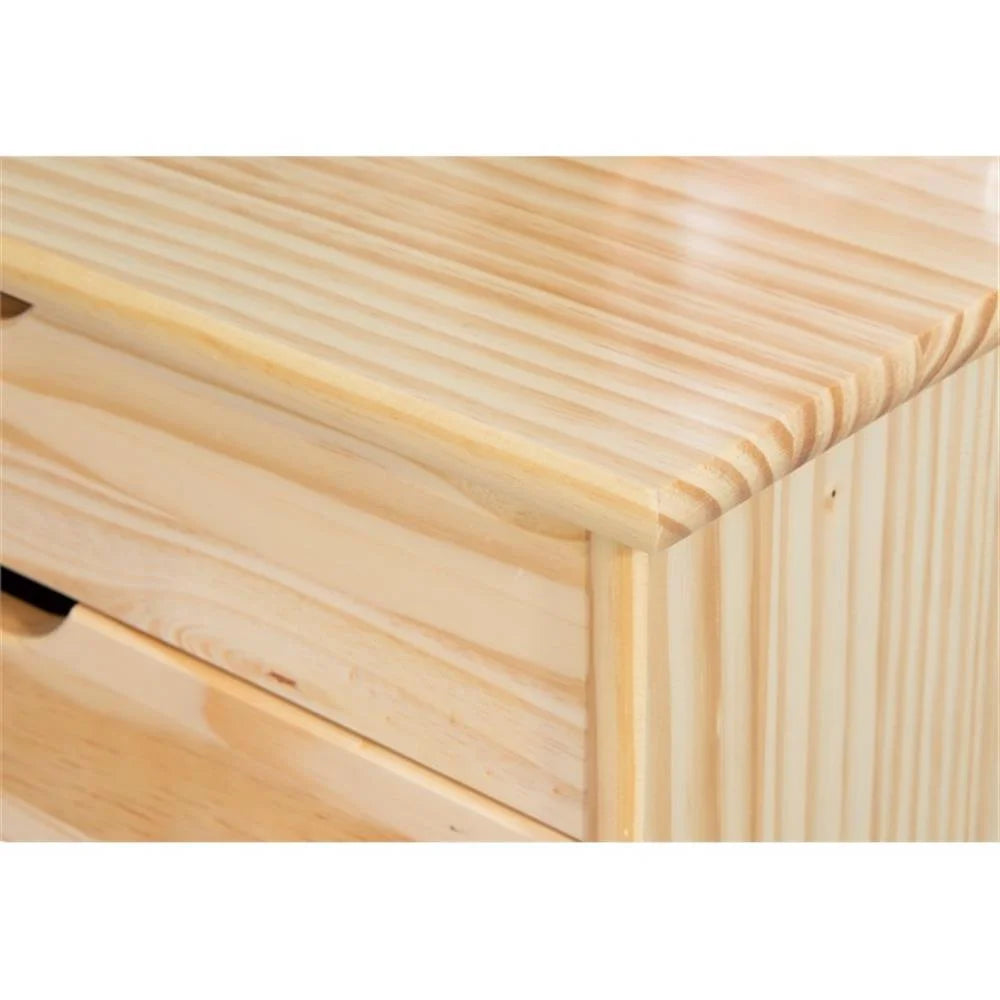 Linon Callie Eight Drawer Rolling Storage Cart in Natural Stained Wood