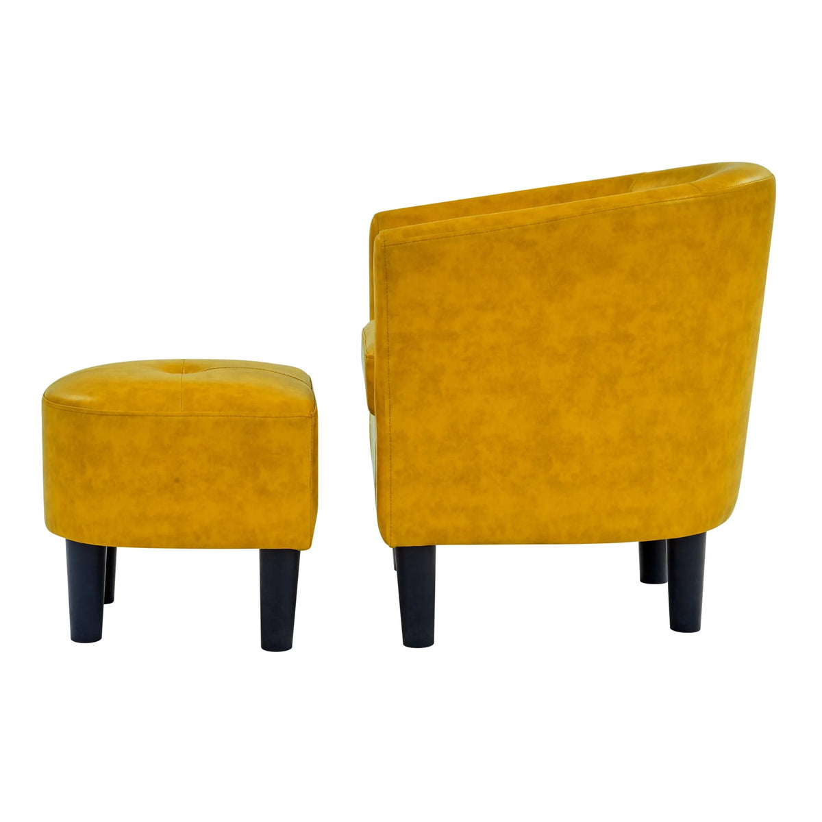 Bonzy Home Velvet Accent Chair with Ottoman for Living Room,Beige