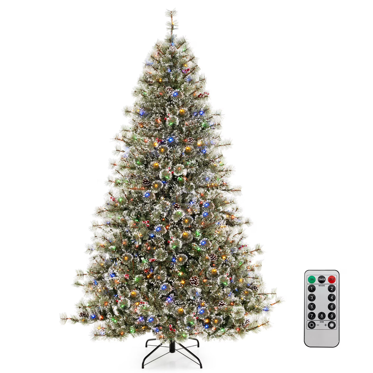 Costway 9 FT Artificial Christmas Tree with  360 Quick Power Connector 1714 Pine Needles