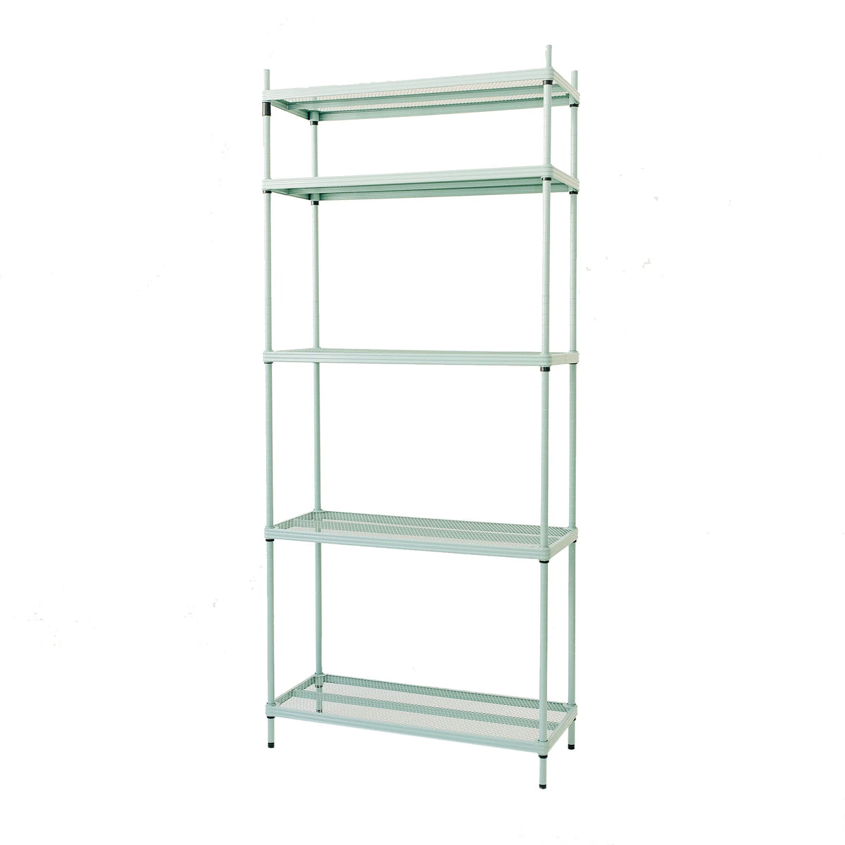 Design Ideas MeshWorks 5 Tier Steel Storage Shelving Unit Bookshelf, Green