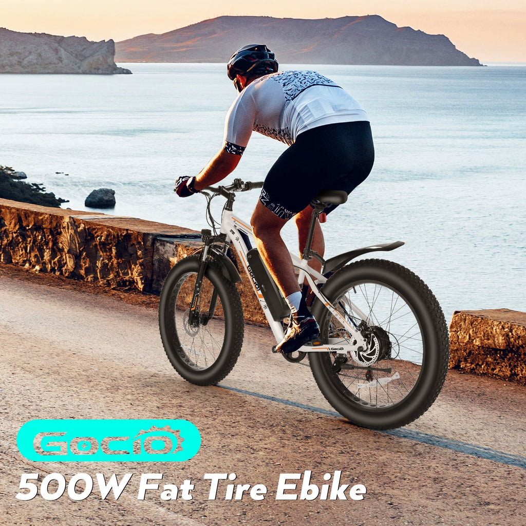 Gocio 26" 4.0 Fat Tire Electric Bike for Adults, 500W Motor, 48V 13Ah Battery, Lightweight Aluminum Alloy Frame, Max 22Mph Electric Mountain Bike Beach Snow Ebike for Men, Professional 7-Speed UL2849