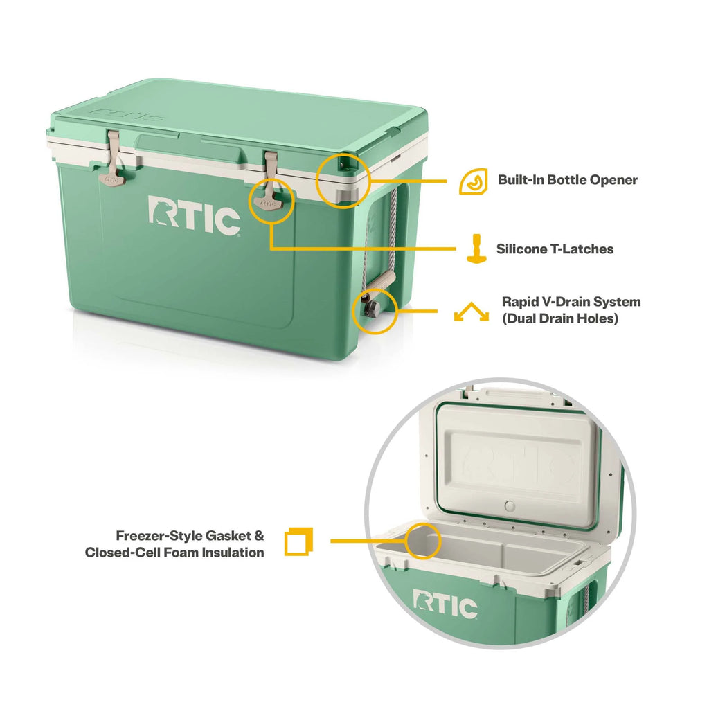 RTIC 52 QT Ultra-Light Hard-Sided Ice Chest Cooler, Fits 76 Cans, Trailblazer