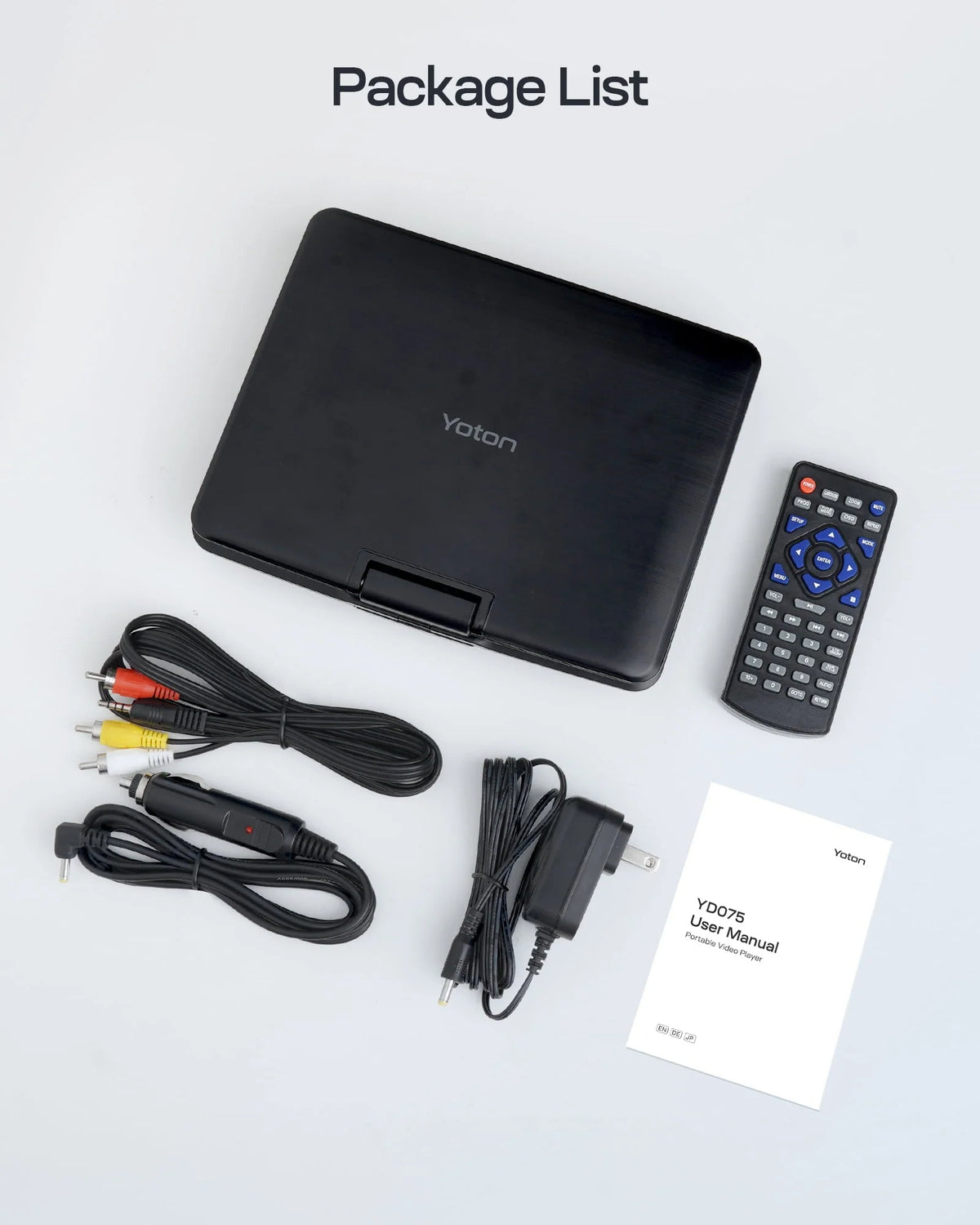 7.5'' Portable DVD Player for Car and Kids Support USB & SD Cards 5 Hours Internal Battery Car DVD Player with Car Charger, Black