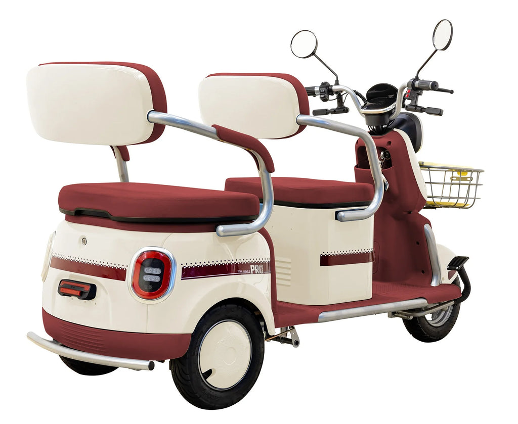 Massimo MGC E-Trike 3-Wheel Electric Cart 17 MPH, 2-Seater Adult Scooter Blue