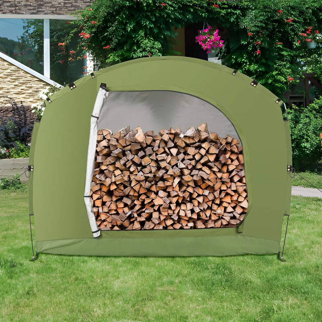 NAIZEA Large Bike Storage Tent, 47" Depth Storage for 6 Bikes Waterproof Outdoor Bicycle Cover, Lawn Mower Garden Tools Shed, Backyard Storage Room Tent Shelter W/Fixing Peg & Rop