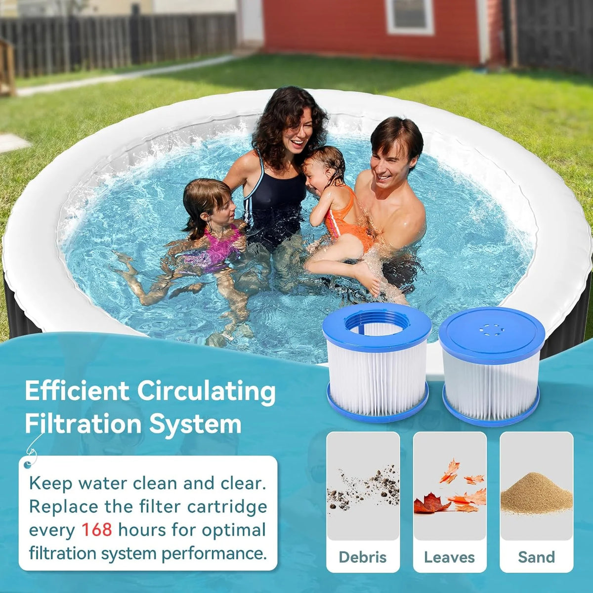 4-6 Person Inflatable Hot Tub, Large Polygon Portable Blow up Hot Tub, Leak-Proof PVC Outdoor Spa with 130 Air Jets, Insulated Cover and Heater Pump, 77 X 77 X 25
