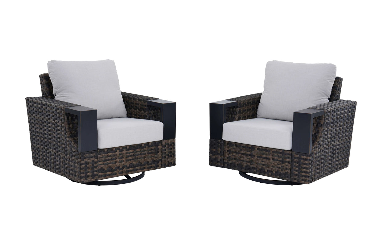 Better Homes & Gardens Rockport Club Swivel Chairs, Brown, 2 Pack