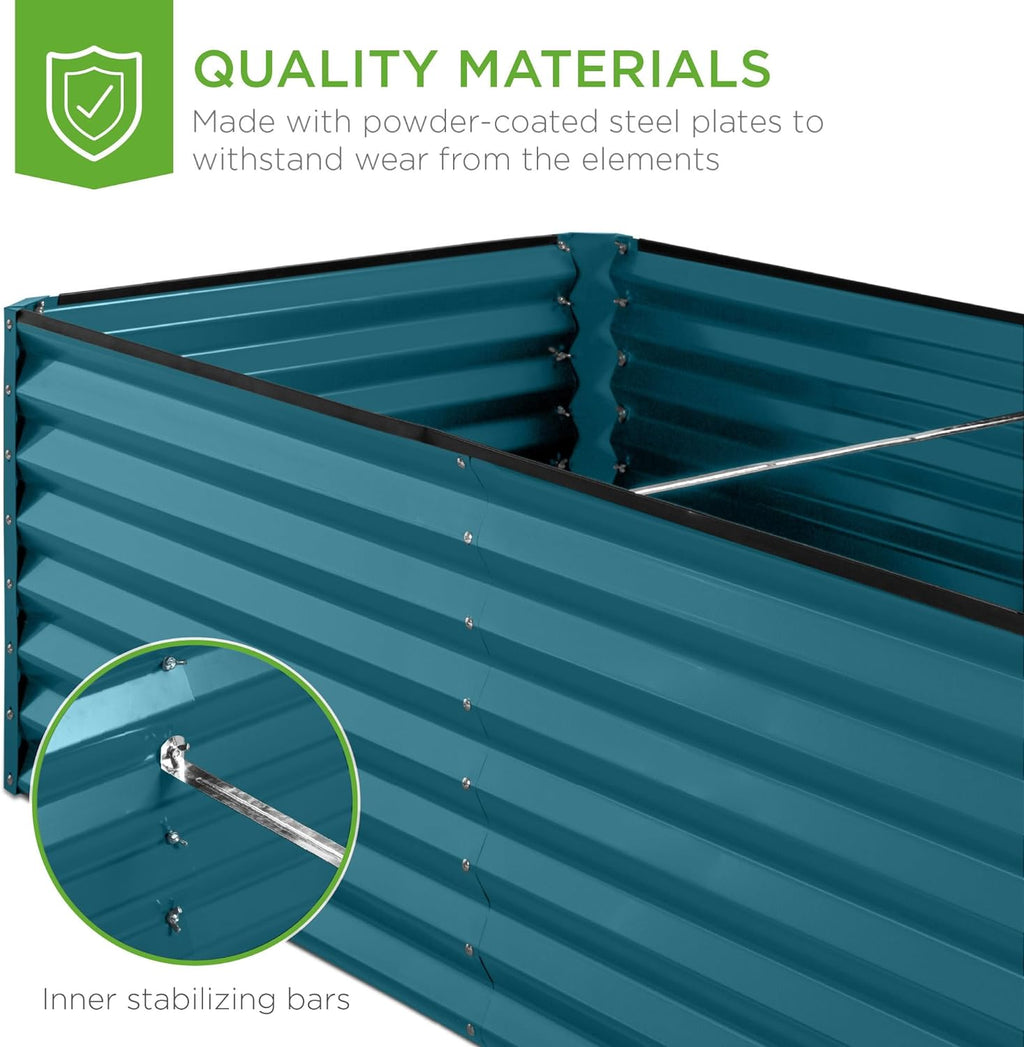 Gloaa 6x3x2ft Outdoor Metal Raised Garden Bed, Deep Root Box Planter for Vegetables, Flowers, Herbs, and Succulents w/ 269 Gallon Capacity Sage Green