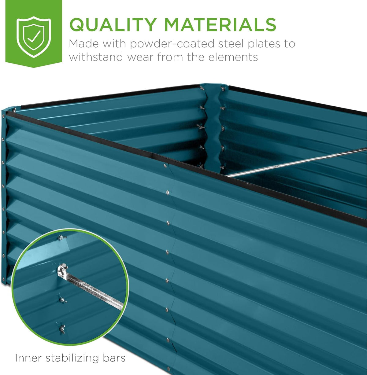Gloaa 6x3x2ft Outdoor Metal Raised Garden Bed, Deep Root Box Planter for Vegetables, Flowers, Herbs, and Succulents w/ 269 Gallon Capacity Sage Green