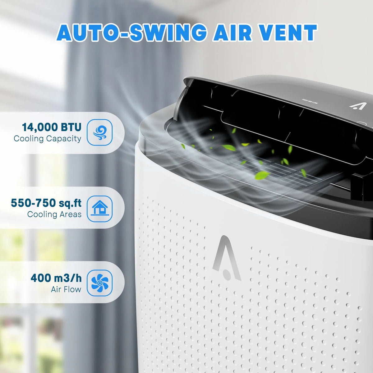 Danolapsi 14,000 BTU Portable Air Conditioners, 3-in-1 Free Standing Cooling AC Unit for Room up to 700 Sq. Ft, Compact AC Unit Air Cooler w/Fan & Dry Function, LED Display Air Conditioners with timer