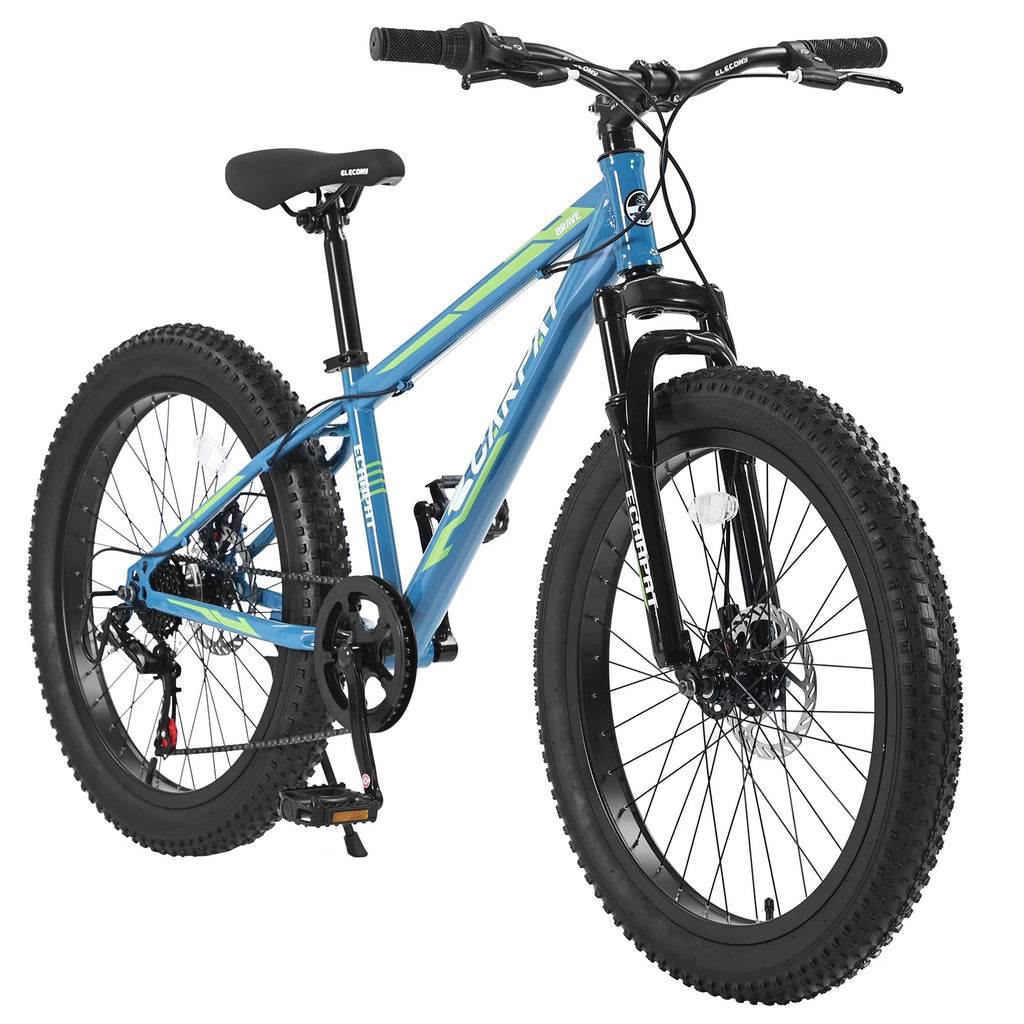 Ambifirner 26 inch City Bike Fat Tire Mountain Bike - Full Shimano 21 Speed - Dual Disc Brake - High-Carbon Steel Frame - Front Suspension for Gift