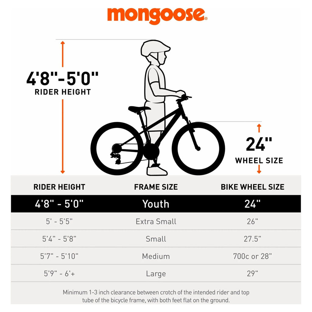 Mongoose 24-in. Excursion Unisex Mountain Bike, Black and Yellow, 21 Speeds