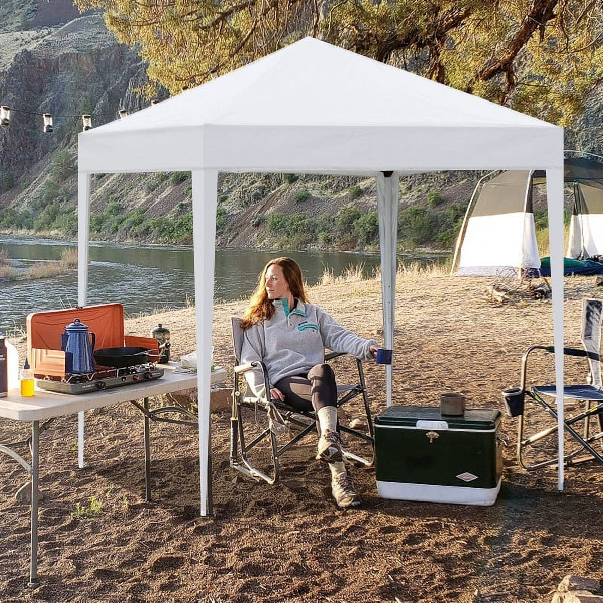 Clipop Portable 10x10ft Pop Up Gazebo, Instant Canopy Waterproof Anti-UV Shelter with 4 Side Panels & Carry Bag,Blue