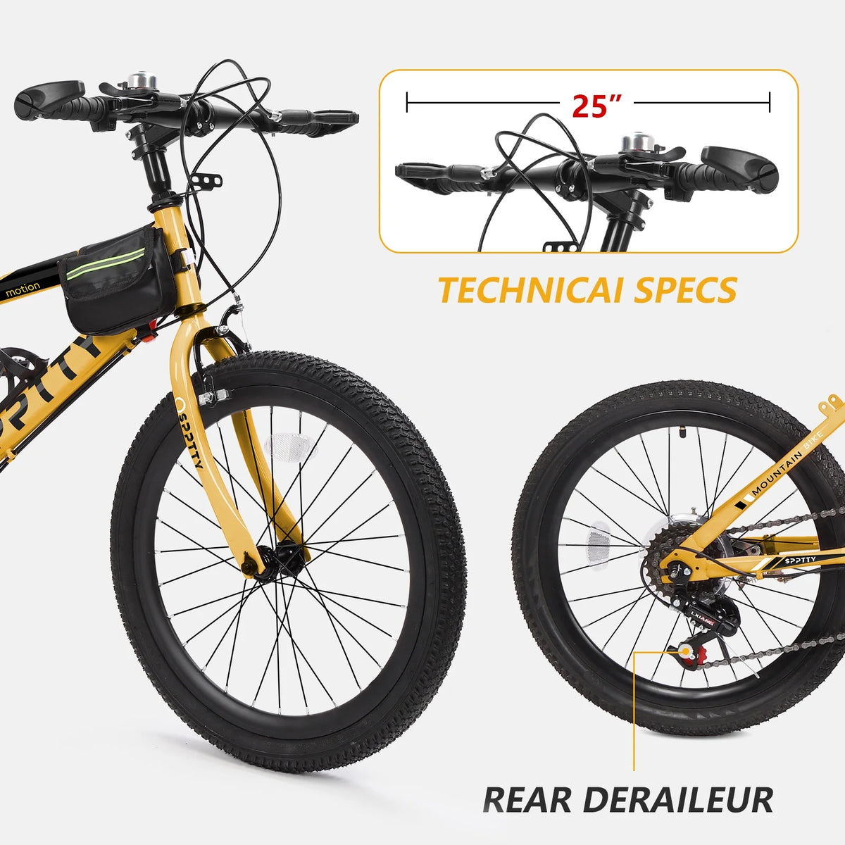 SPPTTY 20-24 inch Bike,6-Speed Mountain Bike for Men Women Boys Girls,Comfort Saddle,Blue