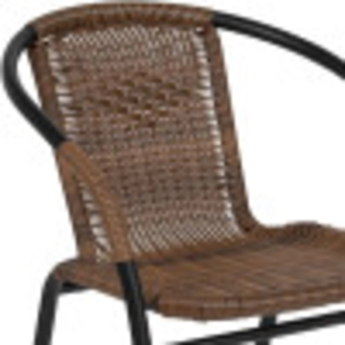 Flash Furniture Lila Indoor/Outdoor Stacking Rattan Patio Chairs, Set of 2, Beige
