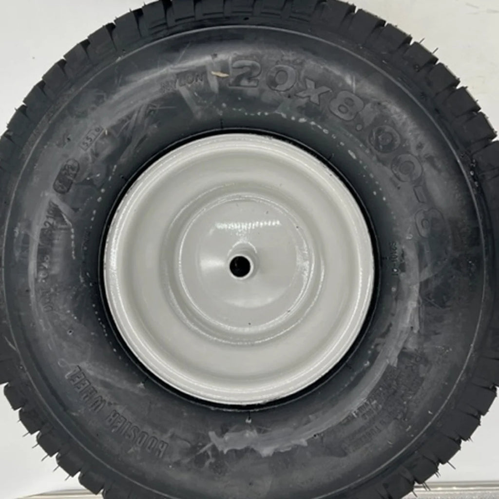 20x8.00-8 Gray Lawn Mower Wheel - Set of 2 - 3/4 Inch Axle, 2.90 Inch Hub