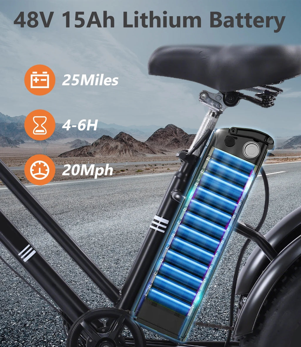 YEBEI Electric Tricycle for Adults Folding E-Trike Motorized Tricycle Electric 3 Wheels Trike Powerful 500W Motor Electric Tricycle 48V15AH Lithium Battery Max 20MPH 20*4.0 Fat Tire Orange