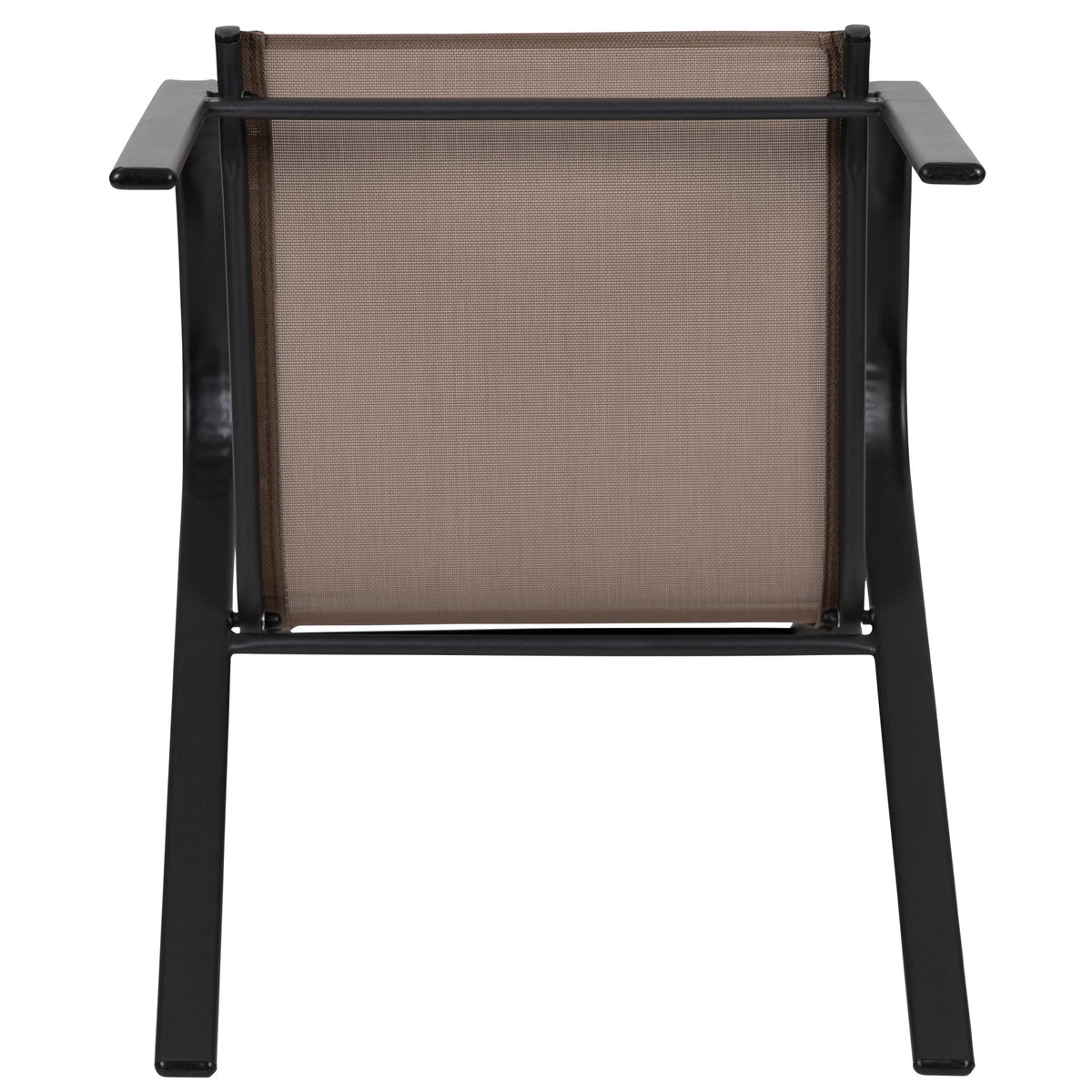 Flash Furniture 5 Pack Brazos Series Brown Outdoor Stack Chair with Flex Comfort Material and Metal Frame
