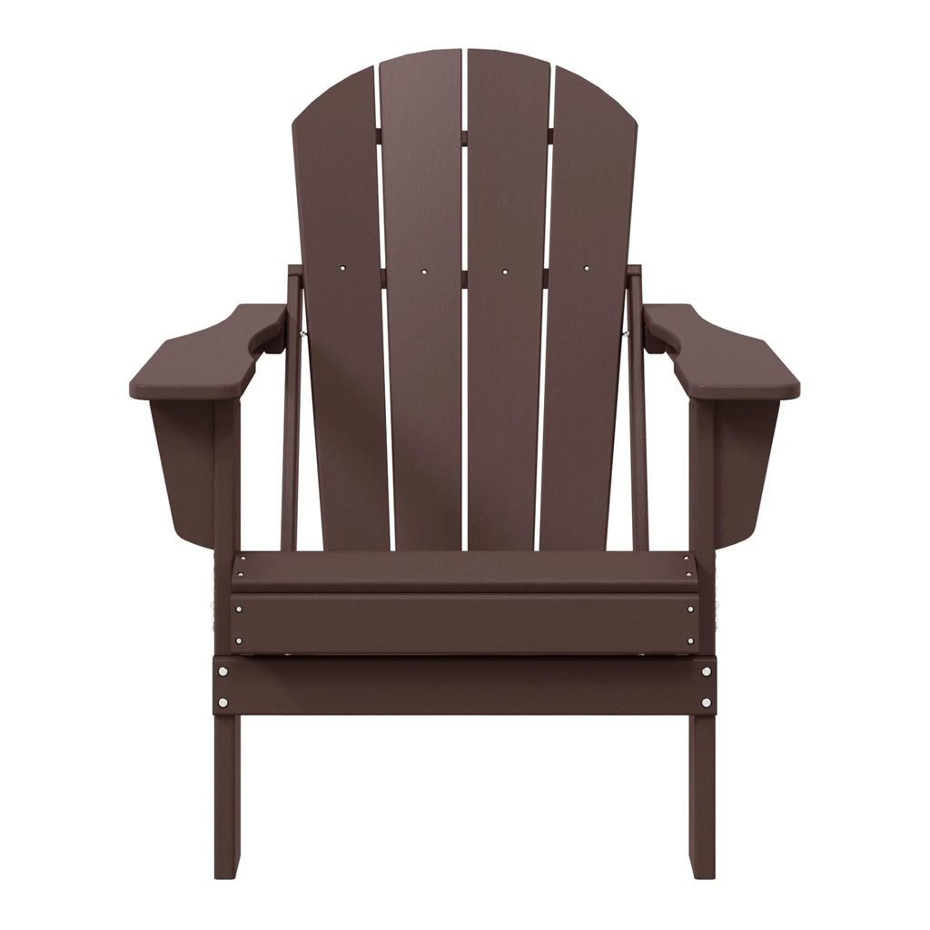 Westintrends Outdoor Folding HDPE Adirondack Chair, Patio Seat, Weather Resistant, Dark Brown