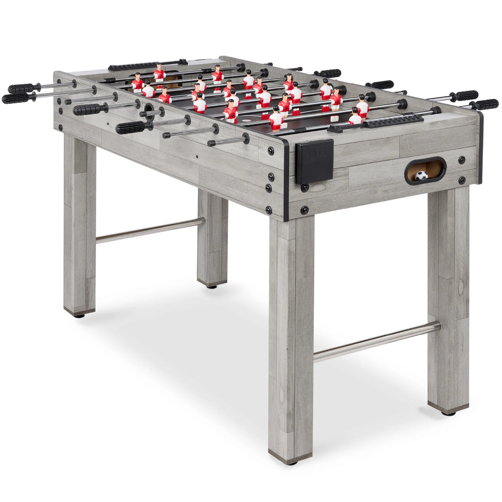 Best Choice Products 48in Competition Sized Foosball Table for Home, Game Room w/ 2 Balls, 2 Cup Holders - Light Brown