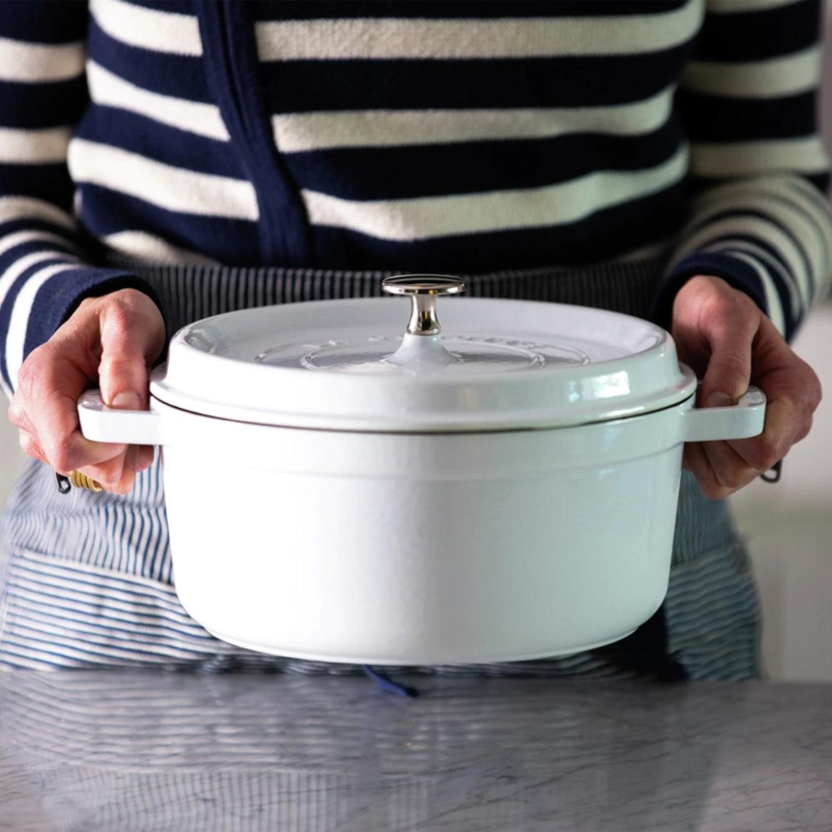 Staub Cast Iron 4-qt Round Cocotte - Matte Black