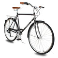 Tracer Osaka Men's Hybrid City Bike 21" Matte Black Steel Frame Shimano 7 Speed 28" Wheels Comfort Bike Urban Commuter