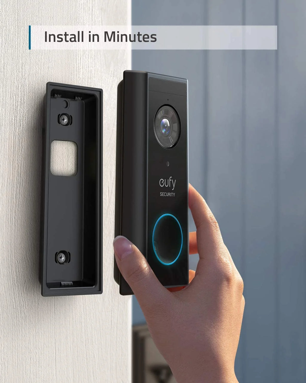 Anker eufy Security, Wireless Video Doorbell (Battery-Powered) with 2K HD, No Monthly Fee, On-Device AI for Human Detection, 2-Way Audio, Simple Self-Installation