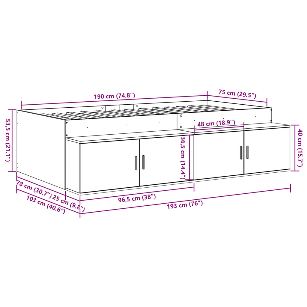 Vidaxl Storage Bed Frame