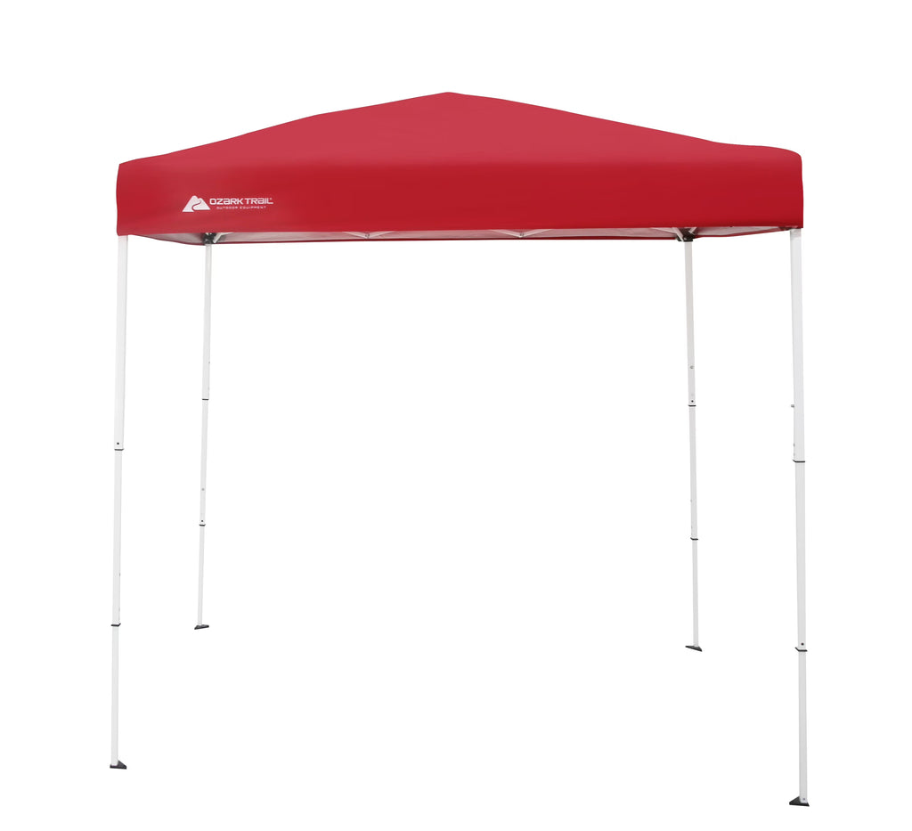 Ozark Trail 4' x 6' Instant Straight Leg Pop-up Canopy, Outdoor Shading Shelter, Brilliant Red