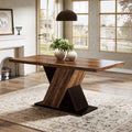 Tribesigns Farmhouse Dining Table for 4-6 People, 55-Inch Rectangle Kitchen Table, Wood Dining Room Table for Dining Room