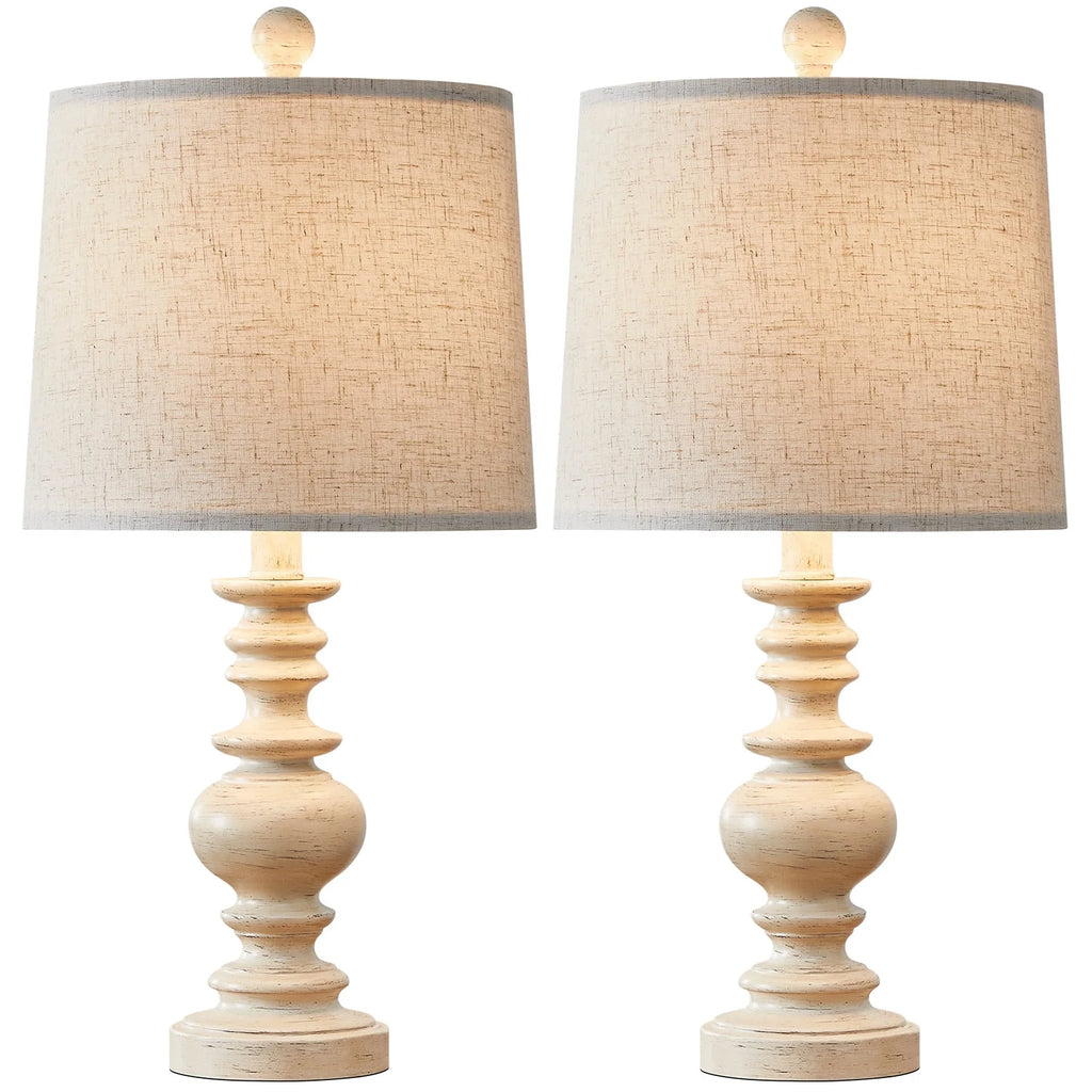 Oneach Resin Table Lamps Set of 2 20.5" Traditional Nightstand Lamps for Bedroom Living Room