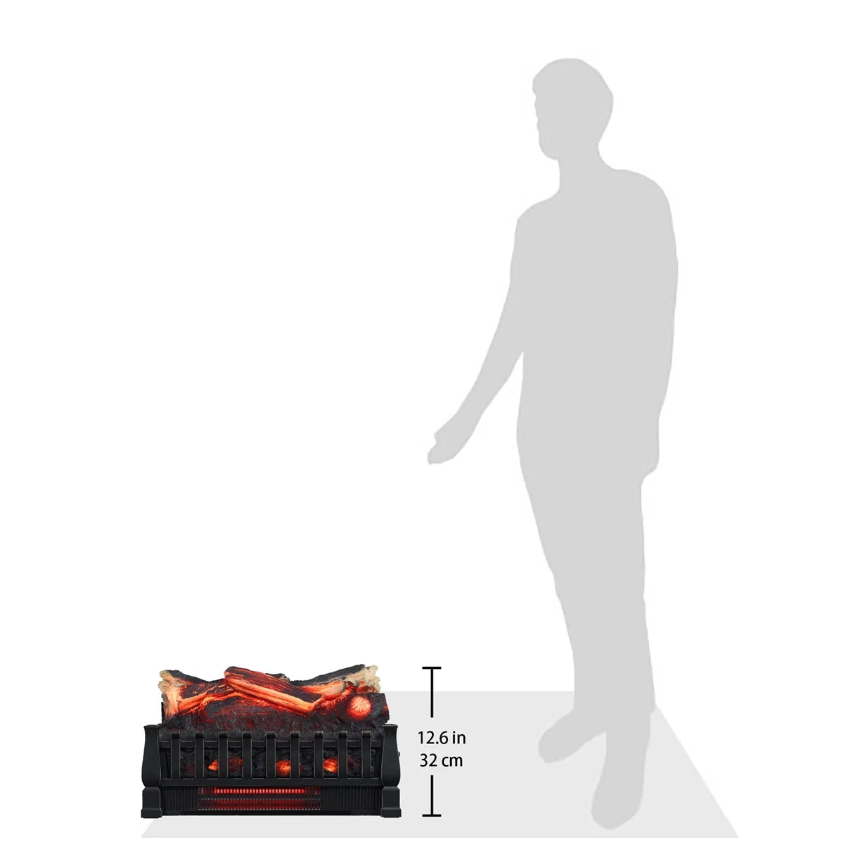 Duraflame Infrared Quartz Log Set Heater with Realistic Ember Bed and Logs, Black, 13.64 lb