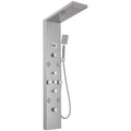 8-Jet Rainfall Shower Panel System with Rainfall Waterfall Shower Head and Shower Wand in chrome Nickel