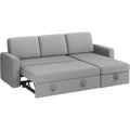 Alden Design Reversible Sectional Sofa with USB & Type-C Ports for Livingroom, Light Gray