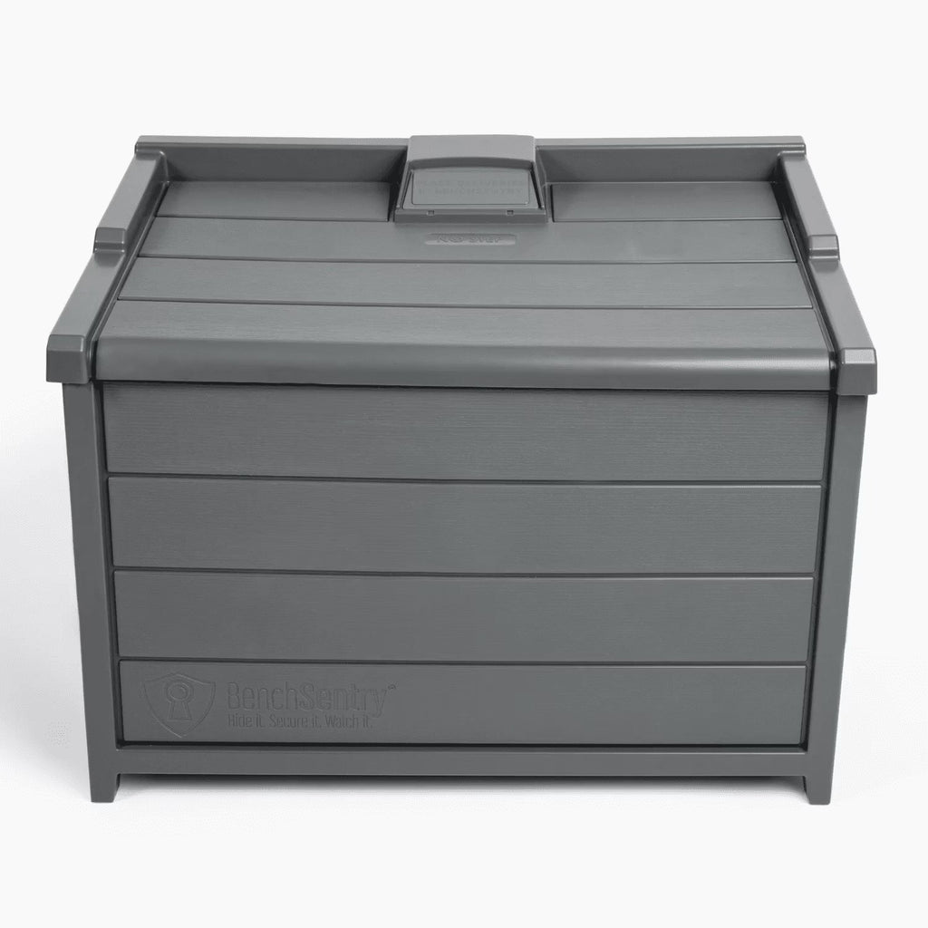BenchSentry by Genie Package Delivery Box for Outside, Protects Packages from Theft and Damage from Weather - Slate