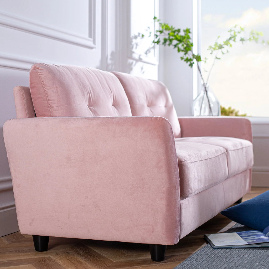 Ember Interiors Ricardo Loveseat, Blush Velvet