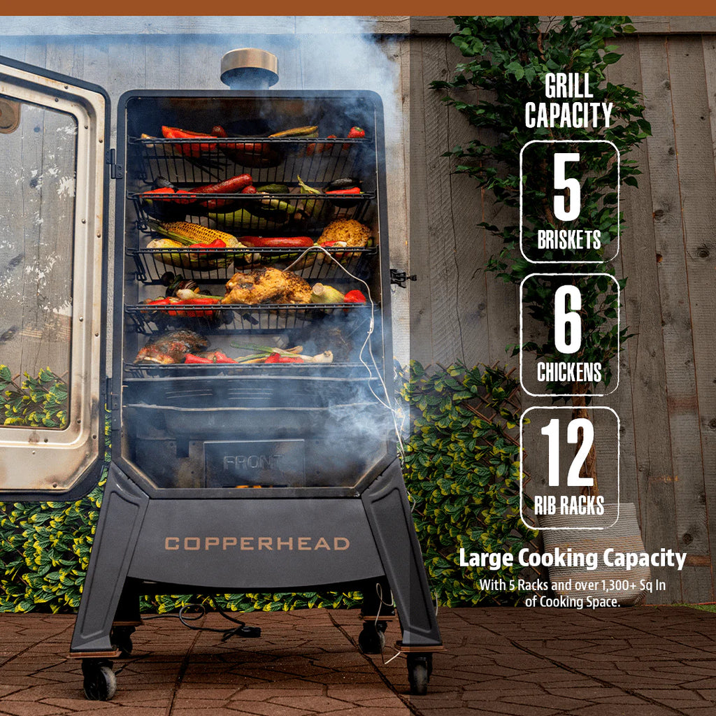 Pit Boss Copperhead 1300 Sq in Vertical Wood Pellet Smoker - Onyx Edition