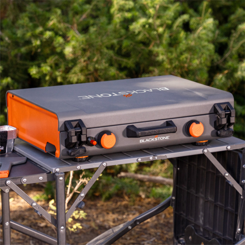 Blackstone Adventure Ready 20 x14 2-Burner Propane Camping Griddle with Latching Hood and Handle