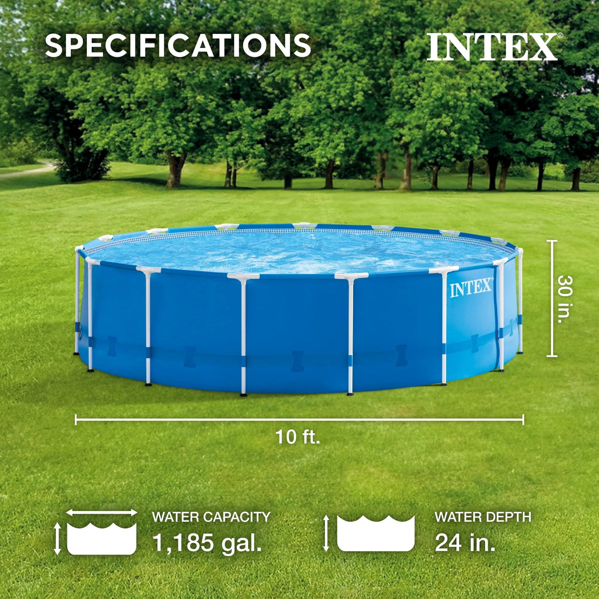 Intex Pool Kit w/ Intex 10 x 2.5-Ft Pool Set w/ Filter Pump w/  10-Ft Pool Cover