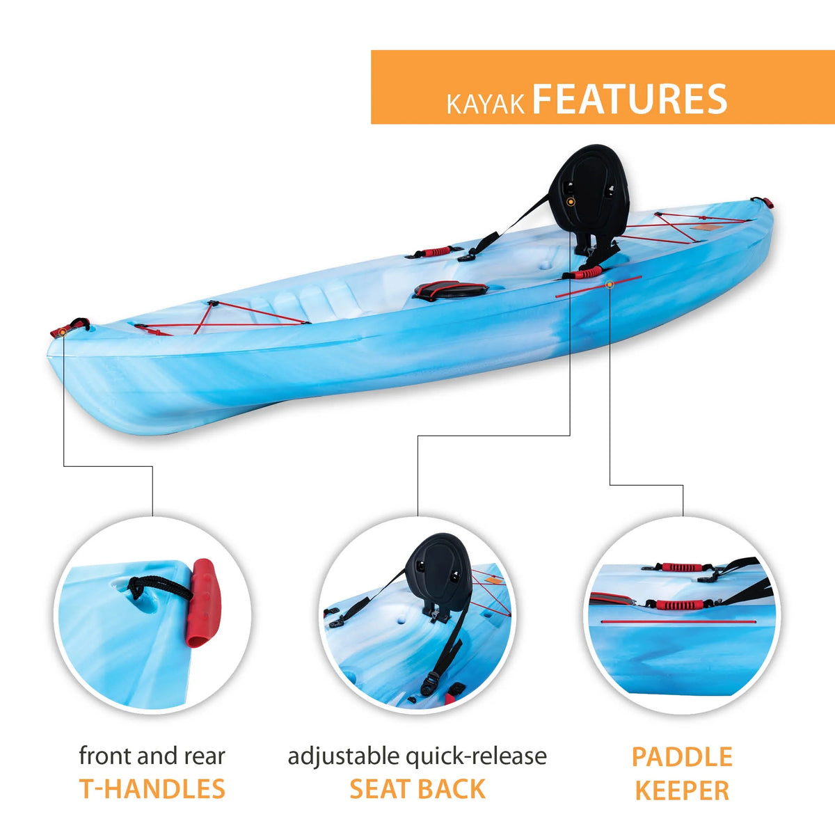 Lifetime Tahoma 10 ft. Sit-on-Top Kayak, Emperor Fusion (91346)