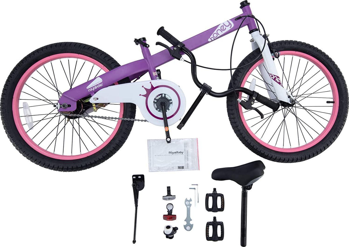 Royalbaby Girls Bike 20 Inch Hony Bike Purple With Kickstand