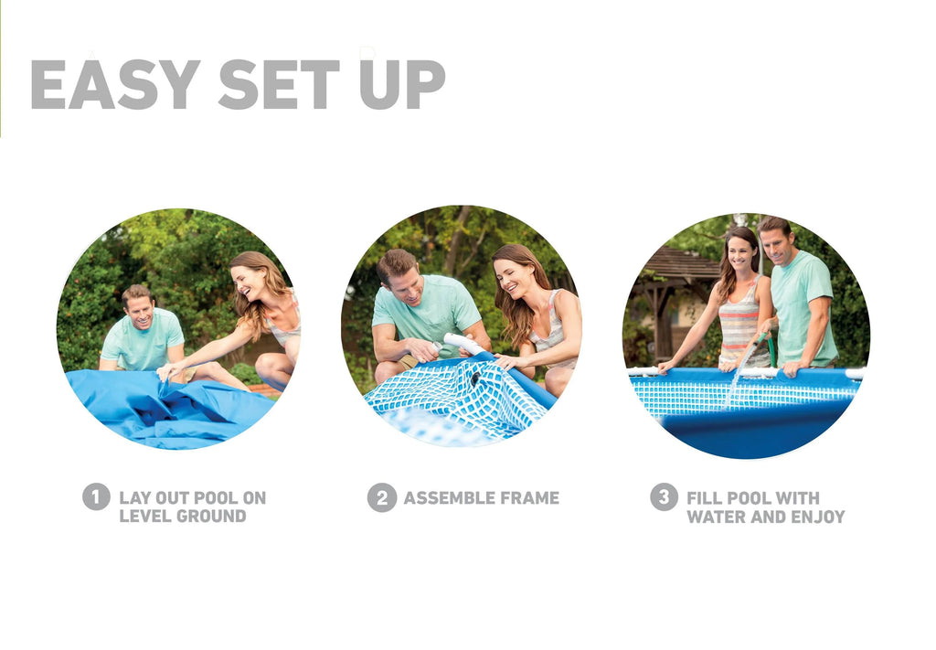 Intex Metal Frame 10' x 30" Outdoor Swimming Pool with Filter Pump & Cover Metal frame pools Round