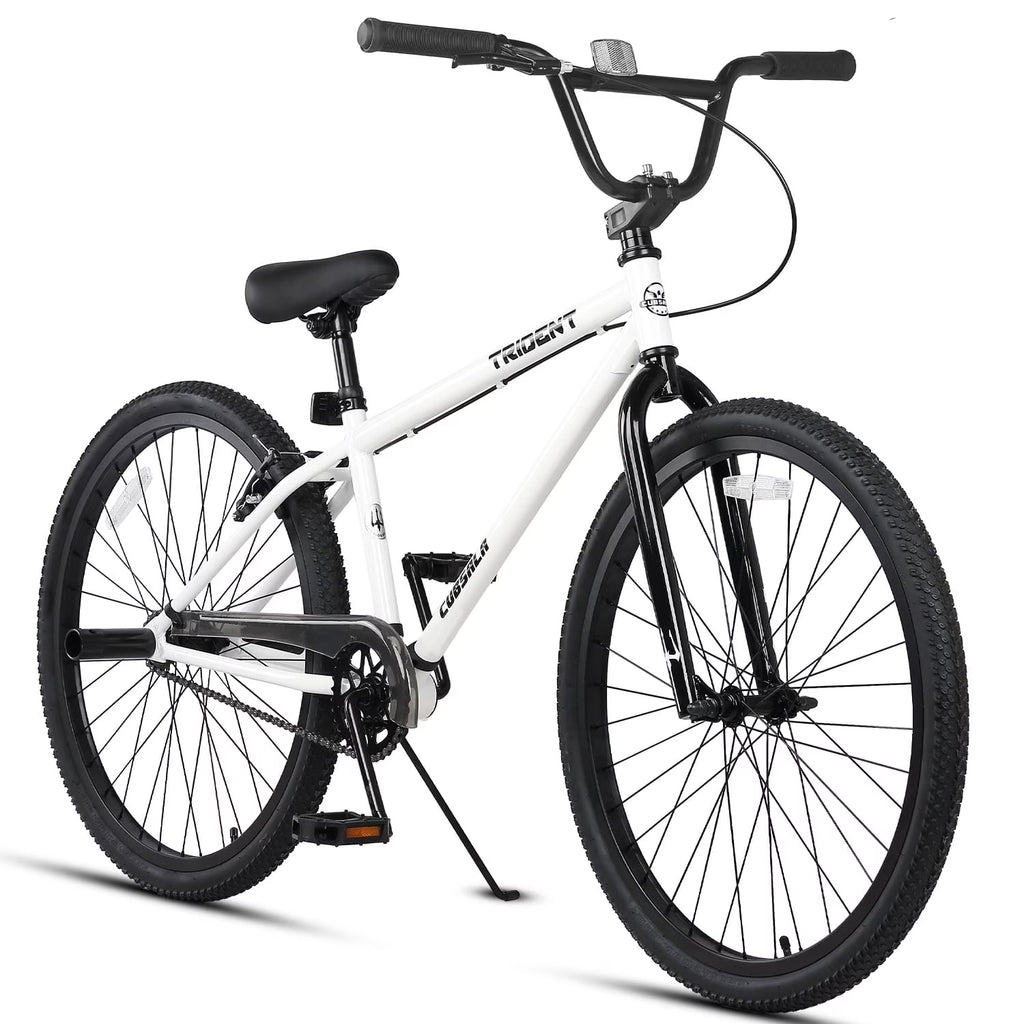 cubsala 24 Inch BMX Race Bike Trident Bicycles Beginner-Level to Advanced Riders with 2 Pegs Trick Cycling and Professional Riding, Black