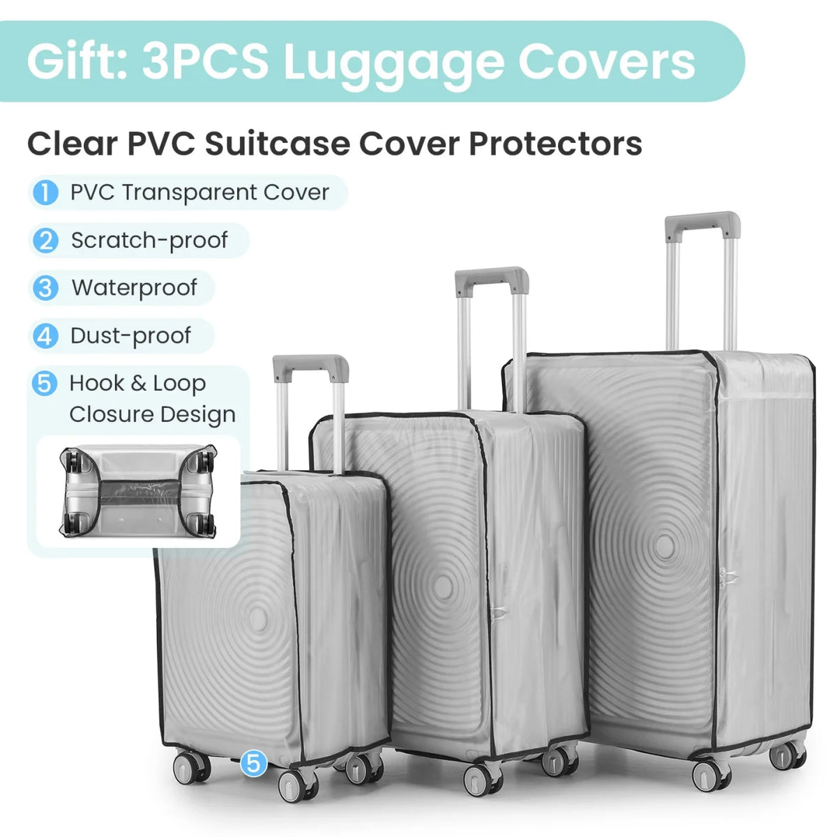 3 Piece luggage sets, Expandable Luggage 20/24/28 Inches with TSA Lock, PC Hardshell Luggage with Front Compartment, Airline Approved, Pink