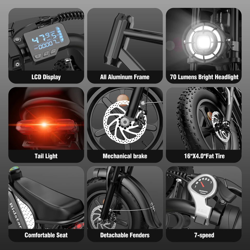 1500W MTB Electric Bicycle 48V 20Ah Removable Battery E-Bike Electric Bike for Adults 20" Fat Tire Electric Motorcycle, Shimano 7 speed Full Suspension Mountain Bike UL2849