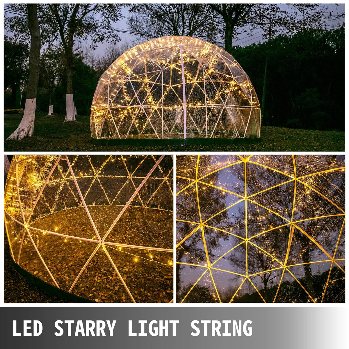 VEVOR Garden Dome 9.5ft - Geodesic Dome with PVC Cover - Bubble Tent with Door and Windows for Sunbubble, Backyard, Outdoor Winter, Party