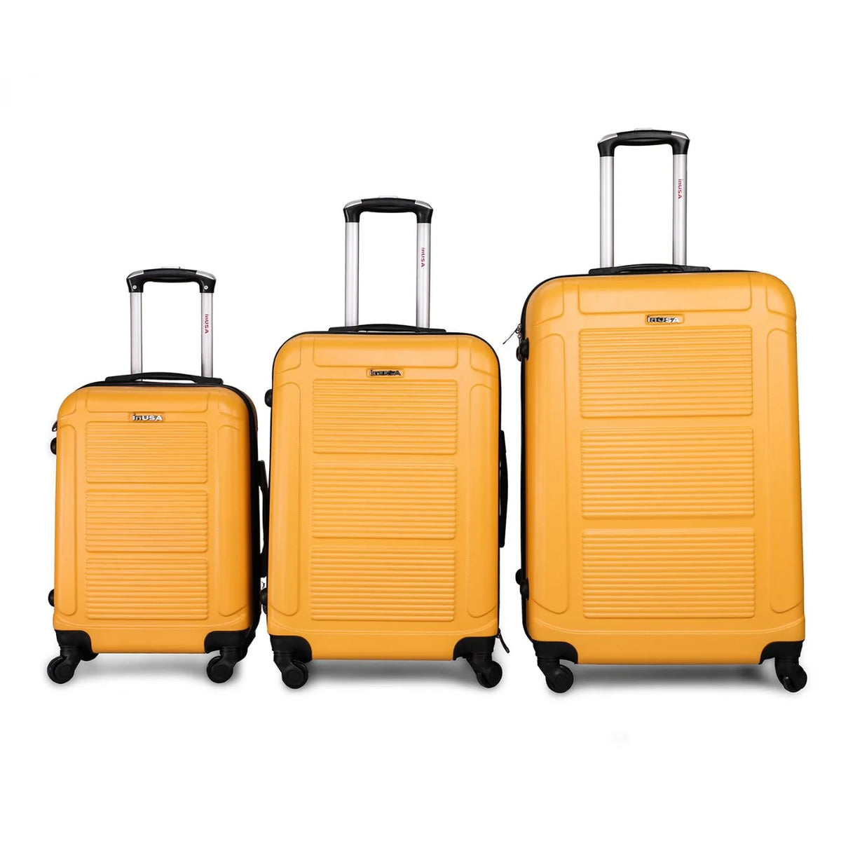 InUSA Pilot 3-Piece Hardside Luggage Sets with Spinner Wheels, Handle, Trolley, (20"/24"/28"), Blue