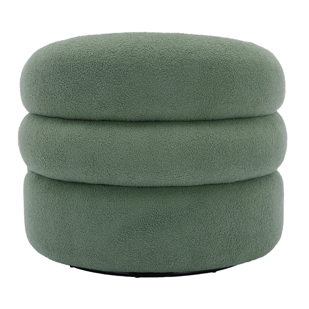 360 Swivel Accent Chair for Living Room, Boucle Barrel Armchair Single Sofa Chair Reading Chair, Sage Green